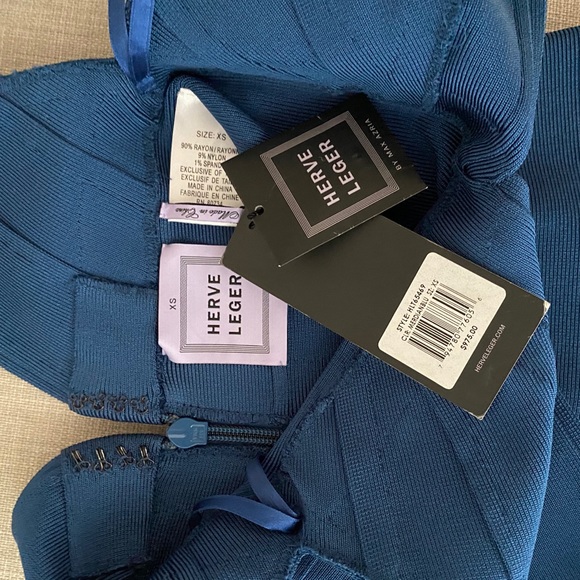 New Herve Leger Merdianblu Bandage Dress - Picture 4 of 4
